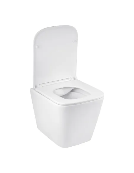 Унитаз подвесной безободковый Kroner Eifel WHI493436 Rimless с сиденьем Slim Duroplast
