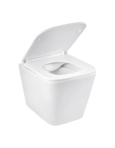 Унитаз подвесной безободковый Kroner Eifel WHI493436 Rimless с сиденьем Slim Duroplast