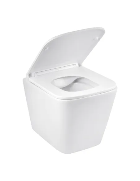 Унитаз подвесной безободковый Kroner Eifel WHI493436 Rimless с сиденьем Slim Duroplast