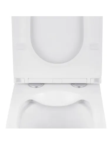 Унитаз подвесной безободковый Kroner Eifel WHI493436 Rimless с сиденьем Slim Duroplast