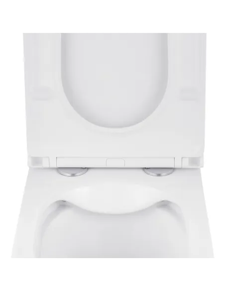 Унитаз подвесной безободковый Kroner Eifel WHI493436 Rimless с сиденьем Slim Duroplast