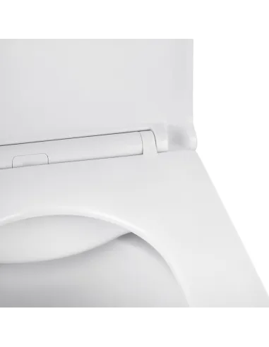 Унитаз подвесной безободковый Kroner Eifel WHI493436 Rimless с сиденьем Slim Duroplast