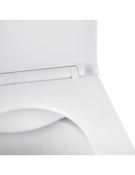 Унитаз подвесной безободковый Kroner Eifel WHI493436 Rimless с сиденьем Slim Duroplast