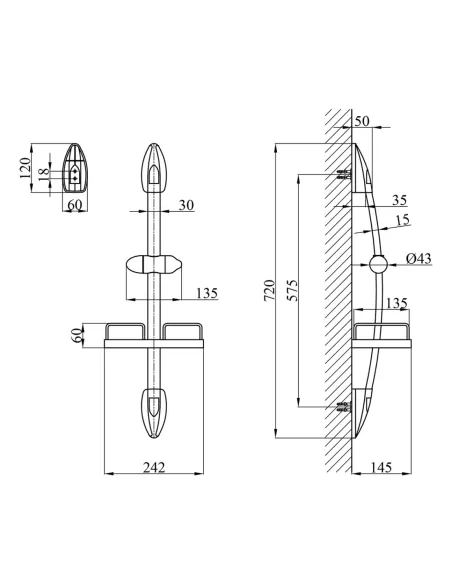 Душевая стойка Kroner KRM - C750 с полкой