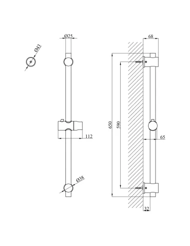 Душова стійка Kroner KRP Edelstahl Klassisch - ESG230