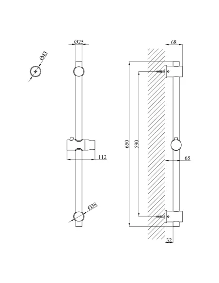 Душевая стойка Kroner KRP Edelstahl Klassisch - ESG230