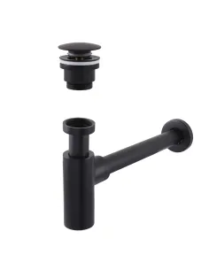 Сифон для умывальника Globus Lux GSB-32-125-04BB, 1 1/4 дюйма, с донным клапаном