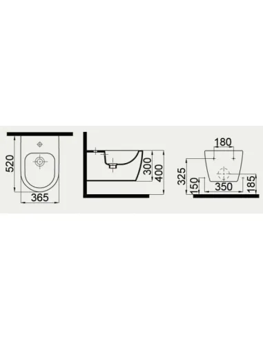 Біде Idevit Alfa 3106-2605 (підвісний) - 2