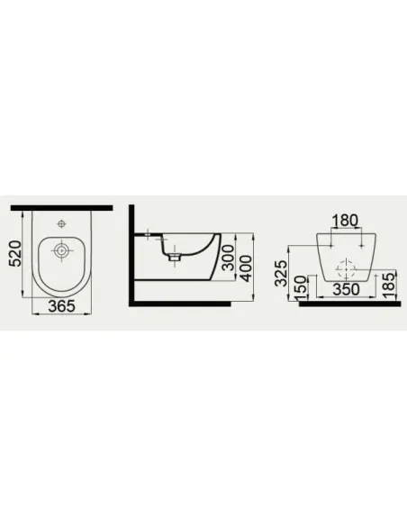 Біде Idevit Alfa 3106-2605 (підвісний) - 2