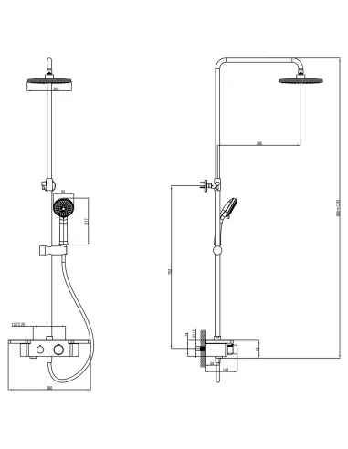 Душевая система Corso Fiastra 9658420 хром, с термостатом