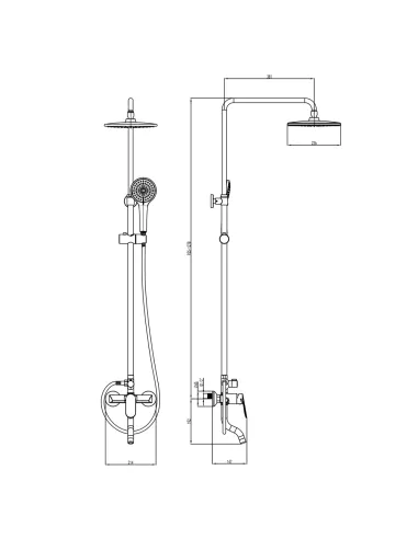 Душевая система Corso Moro 9630400 хром, с изливом