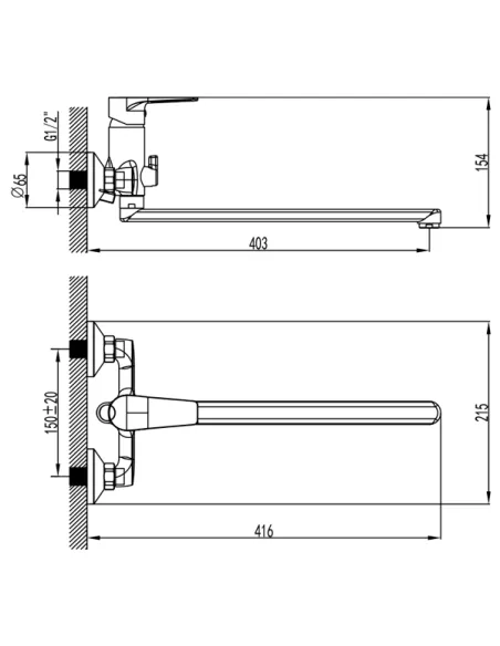Смеситель для ванны Corso Liri DF-2C240C хром