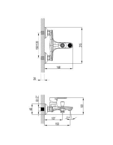 Смеситель для ванны Corso Riva DE-1C139C с душевым набором