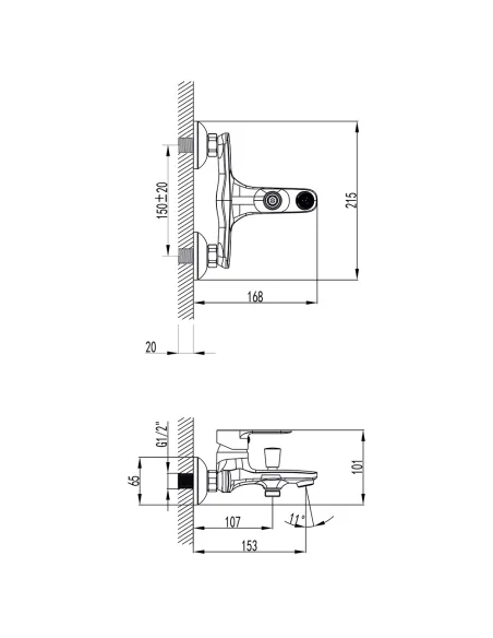 Смеситель для ванны Corso Riva DE-1C139C с душевым набором