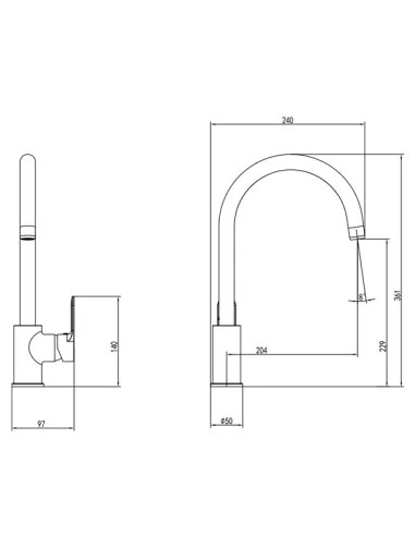 Смеситель для кухни Corso Riva DE-4B139C хром