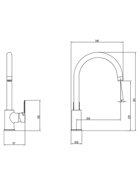 Змішувач для кухні Corso Riva DE-4B139C хром