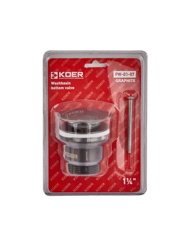 Донный клапан для раковины Koer PW-07-05, с автоматическим переливом СLICK-СLACK