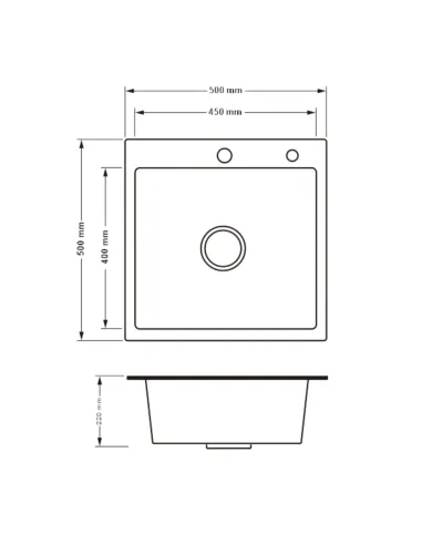 Мийка прямокутна для кухні Lidz Handmade H5050H Decor Honeycomb 2,5/0,5 мм, з нержавіючої сталі