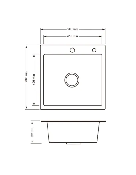Мойка для кухни прямоугольная Lidz Handmade H5050H Decor Honeycomb 2,5/0,5 мм, из нержавеющей стали