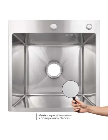 Мойка для кухни прямоугольная Lidz Handmade H5050H Decor Honeycomb 2,5/0,5 мм, из нержавеющей стали