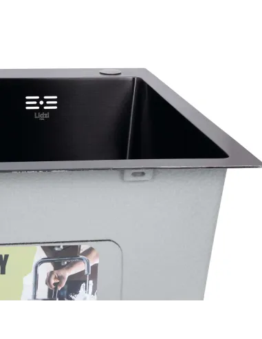 Мийка прямокутна для кухні Lidz Handmade H5050HB Decor Black PVD Honeycomb 2,5/0,5 мм, з нержавіючої сталі