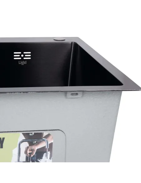 Мойка для кухни прямоугольная Lidz Handmade H5050HB Decor Black PVD Honeycomb 2,5/0,5 мм, из нержавеющей стали