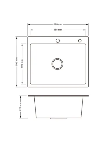 Мийка прямокутна для кухні Lidz Handmade H6050HB Decor Black PVD Honeycomb 2,5/0,5 мм, з нержавіючої сталі