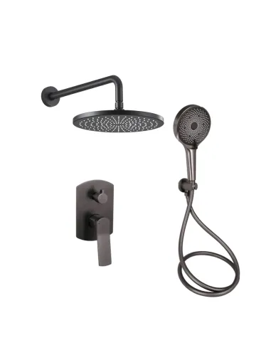 Душевая система Q-tap Slavonice QTSLA113GMB45899 Gunmetal Black PVD, скрытого монтажа, без излива