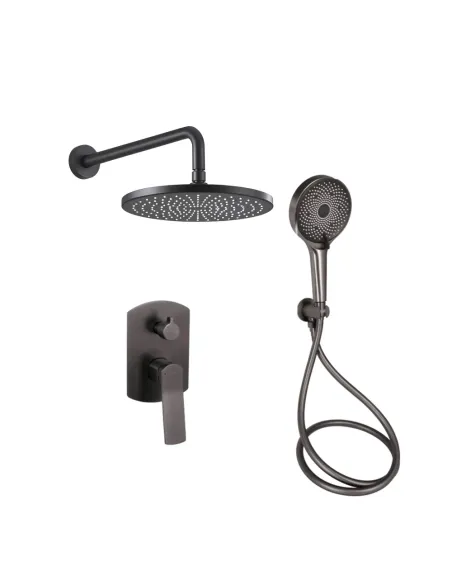Душевая система Q-tap Slavonice QTSLA113GMB45899 Gunmetal Black PVD, скрытого монтажа, без излива