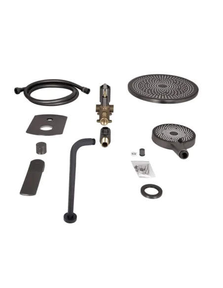 Душевая система Q-tap Slavonice QTSLA113GMB45899 Gunmetal Black PVD, скрытого монтажа, без излива