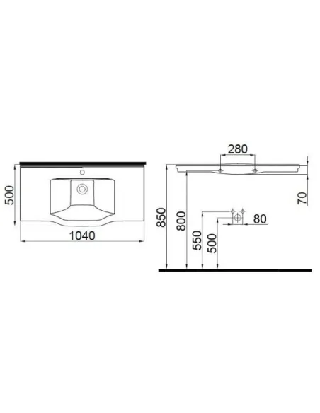 Умывальник Idevit Neo Classic 3301-1005-0088, 50х103,5 см, с отверстием - 2 Умывальник Idevit Neo Classic 3301-1005-0088, 50х103,5 см, с отверстием - 2