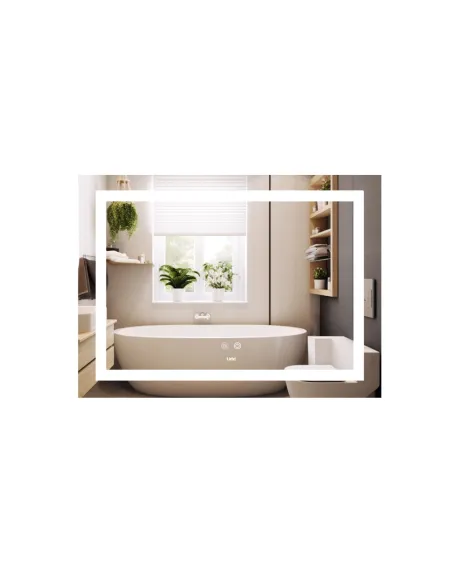 Зеркало для ванной Lidz Kubis LD78LF90448485, с LED-подсветкой, с антизапотеванием