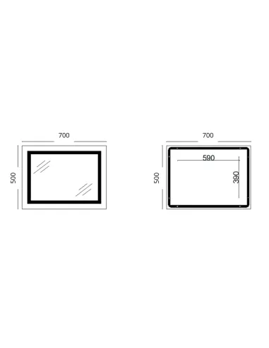 Зеркало для ванной Lidz Kubis LD78LF90448485, с LED-подсветкой, с антизапотеванием