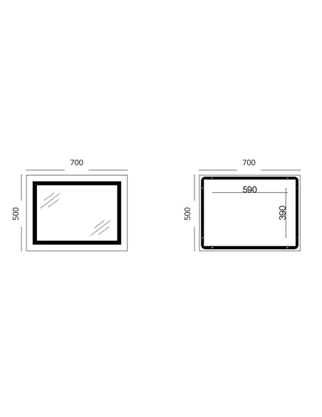 Дзеркало для ванної кімнати Lidz Kubis LD78LF90448485, з LED-підсвічуванням, з антизапітнінням