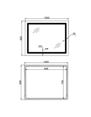 Зеркало для ванной Lidz Kubis LD78LF6141008048450, с LED-подсветкой, с антизапотеванием
