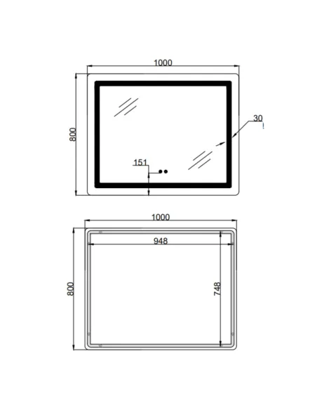 Дзеркало для ванної кімнати Lidz Kubis LD78LF6141008048450, з LED-підсвічуванням, з антизапітнінням
