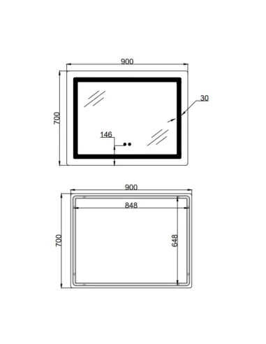 Дзеркало для ванної кімнати Lidz Kubis LD78LF90448452, з LED-підсвічуванням, з антизапітнінням