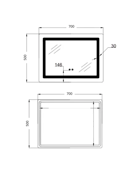 Дзеркало для ванної кімнати Lidz Kubis LD78LF90448486, з LED-підсвічуванням, з антизапітнінням