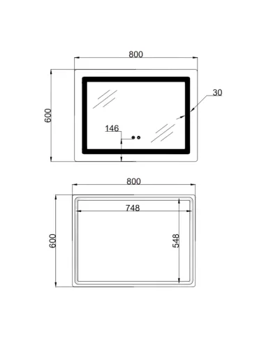 Дзеркало для ванної кімнати Lidz Kubis LD78LF9048060, з LED-підсвічуванням, з антизапітнінням