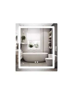 Зеркало для ванной Lidz Kubis LD78LF9048070, с LED-подсветкой, с антизапотеванием