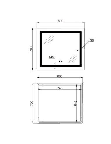 Зеркало для ванной Lidz Kubis LD78LF9048070, с LED-подсветкой, с антизапотеванием