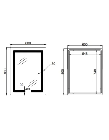 Дзеркало для ванної кімнати Lidz Kubis LD78LF937608048449, з LED-підсвічуванням, з антизапітнінням