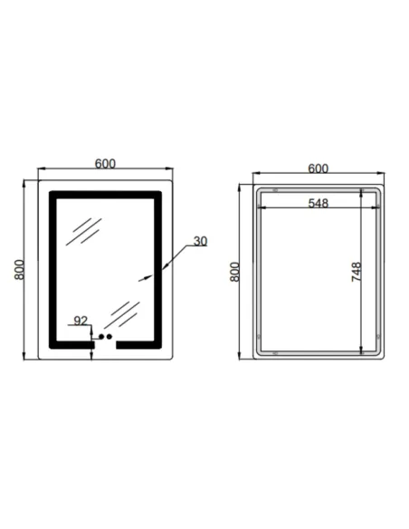 Дзеркало для ванної кімнати Lidz Kubis LD78LF937608048449, з LED-підсвічуванням, з антизапітнінням
