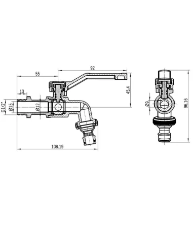 Кран кульовий для поливу Thermo Alliance Forte TAF141W15 1/2 дюйми, з антизамерзанням