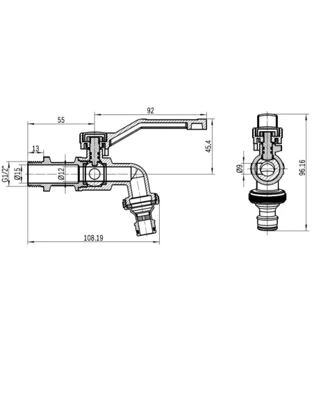 Кран кульовий для поливу Thermo Alliance Forte TAF141W15 1/2 дюйми, з антизамерзанням