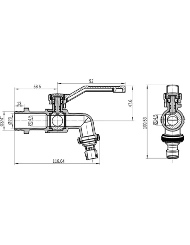 Кран кульовий для поливу Thermo Alliance Forte TAF141W20 3/4 дюйми, з антизамерзанням