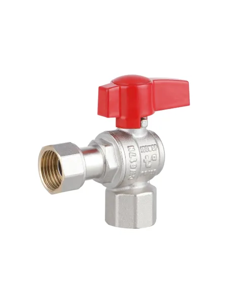 Кран кульовий Thermo Alliance Standart TAS223W15 ВВ 1/2 дюйма кутовий з гайкою.