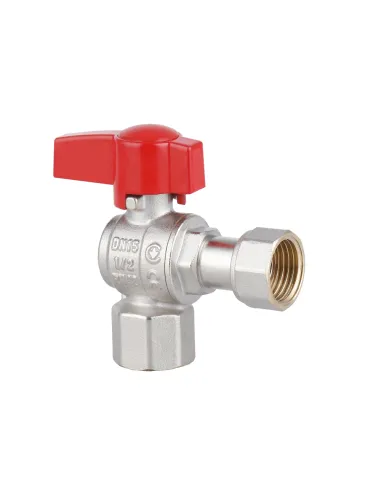 Кран шаровой Thermo Alliance Standart TAS223W15 ВВ 1/2 дюйма угловой с накидной гайкой