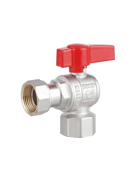 Кран шаровой Thermo Alliance Standart TAS223W20 ВВ 3/4 дюйма угловой с накидной гайкой