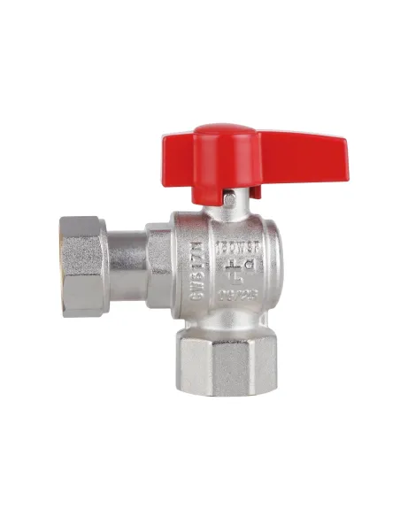 Кран шаровой Thermo Alliance Standart TAS223W20 ВВ 3/4 дюйма угловой с накидной гайкой